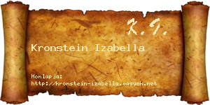 Kronstein Izabella névjegykártya